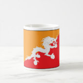 Mug Bhoutan Drapeau design avec Dragon Blanc (Centre)