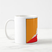 Mug Bhoutan Drapeau design avec Dragon Blanc (Gauche)