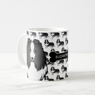 Mug Bi-Black Cartoon Shelter Avec Os De Chien & Nom