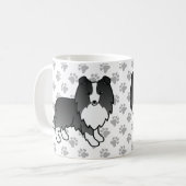 Mug Bi-Black Shetland Sheepdog Sheltie Cartoon Chien (Devant gauche)