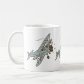 Mug Bi-plans Art Déco - jaune sans texte. (Gauche)