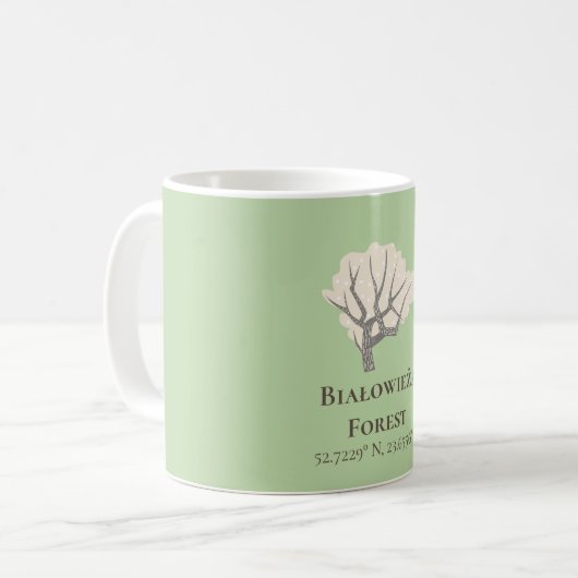 Mug Białowieża Forêt Latitude & Longitude (Devant gauche)