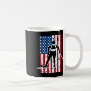 Mug Biathlon American Flag 2 Cadeau Usa - Équipe de bi