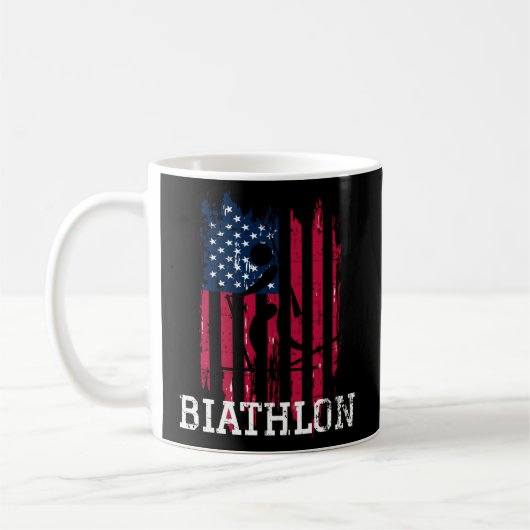 Mug Biathlon du drapeau américain (Gauche)