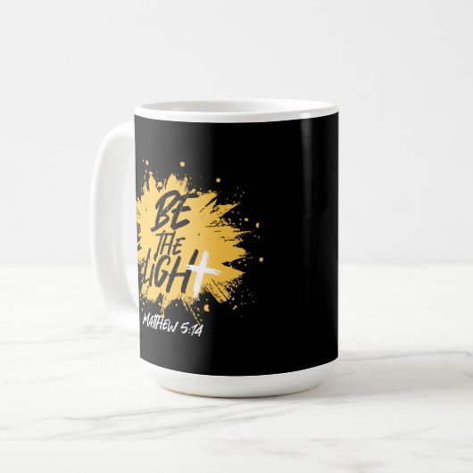 Mug Bible chrétienne Verse Be The Light Matthieu 5:14 (Devant gauche)