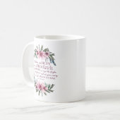 Mug Bible chrétienne Verse Isaïe 40 rose Floral (Devant gauche)