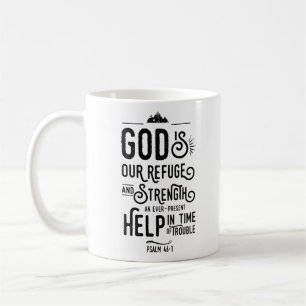 Mug Bible chrétienne Verse Psaume 46:1 Dieu est notre