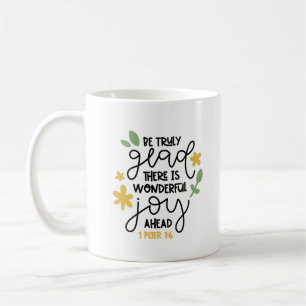 Mug Bible chrétienne Verse Soyez Vraiment Content 1Pie
