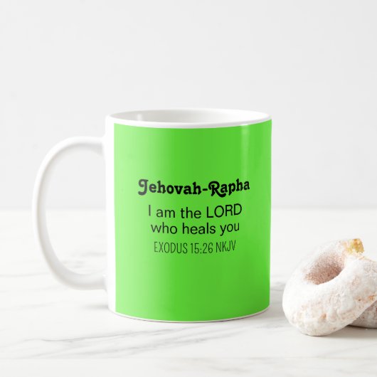 Mug Bible Douce Verset de Guérison Vert Citron Chrétie (Avec donut)