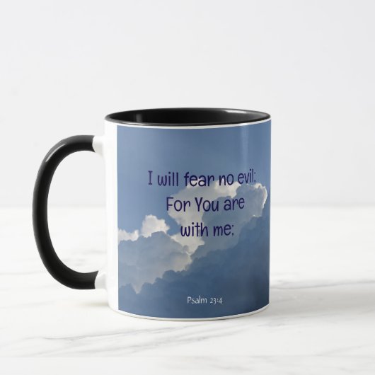 Mug Bible Scripture Psalm 23:4 Fear No Evil...  (Gauche)
