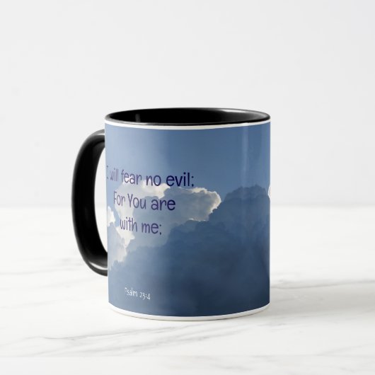 Mug Bible Scripture Psalm 23:4 Fear No Evil...  (Devant gauche)