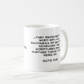 Mug Bible Verse Apologétique Berean Personnalisé Blanc (Devant droit)