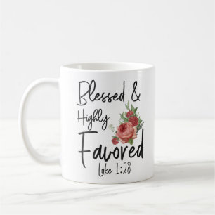 Mug Bible Verse Bienheureux et hautement Favorisé Luc 