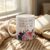 Mug Bible Verse Typographie sur Marble Floral
