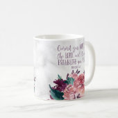 Mug Bible Verse Typographie sur Marble Floral (Devant droit)