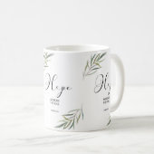 Mug Bible verset Hébreux Écriture feuille (Devant droit)