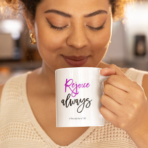 Mug Bible verset Réjouissez toujours