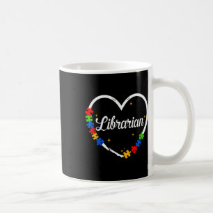 Mug Bibliothécaire Autisme Puzzle Amour du coeur Suppo