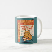 Mug Bibliothécaire avec des critiques positives Chat e (Devant droit)