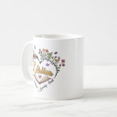 Mug Bibliothécaire compatissante - Floral Heart Design (Devant gauche)
