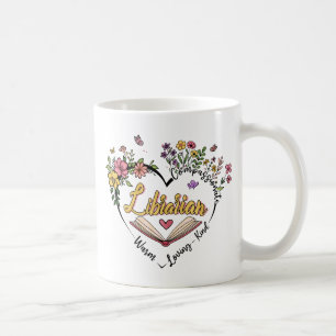 Mug Bibliothécaire compatissante - Floral Heart Design