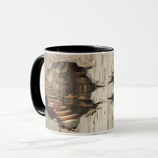 Mug Bibliothèque cachée 3D Effet (Devant gauche)