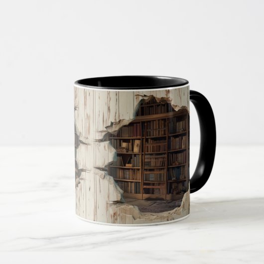 Mug Bibliothèque cachée 3D Effet (Devant droit)