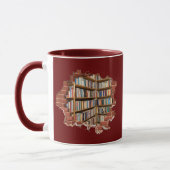 Mug Bibliothèque murale brisée ver de livre Lecture pe (Gauche)
