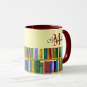 Mug Bibliothèque pour génie. Livres pour élèves intell (Devant droit)