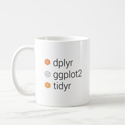 Mug Bibliothèques de Tidyverse : dplyr, ggplot2, tidyr (Gauche)