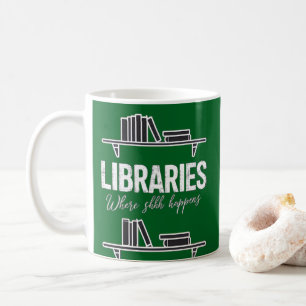 Mug Bibliothèques Où Shhh Arrive Lecture De Livre Drôl