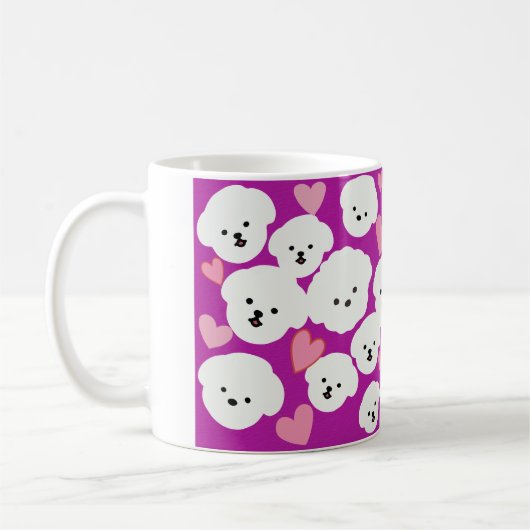 Mug Bichon bouffant et coeurs boug (Gauche)