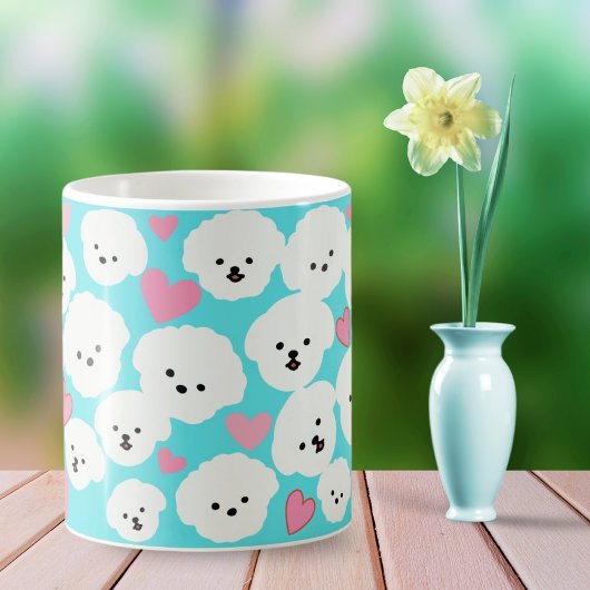 Mug Bichon bouffant et coeurs boug