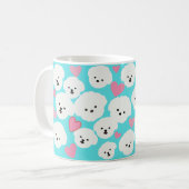 Mug Bichon bouffant et coeurs boug (Devant gauche)