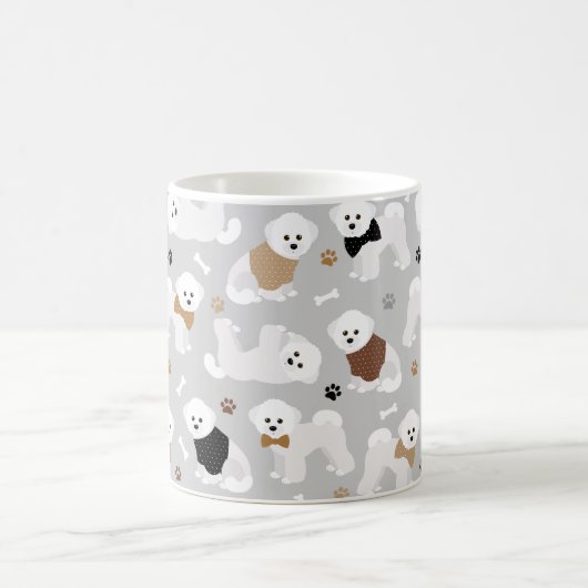 Mug Bichon Frise Bones and Paws Grey (Centre)