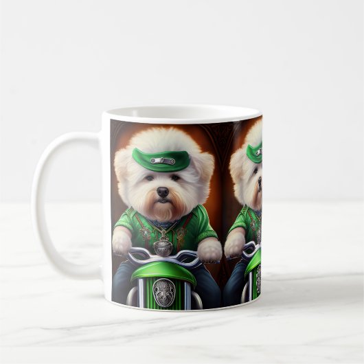 Mug Bichon Frisé Chien Conduite Vélo St. Patrick (Gauche)