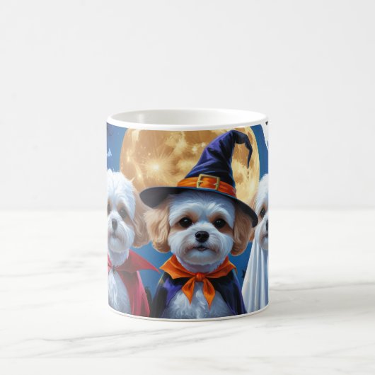 Mug Bichon Frise Chiens Citrouille Halloween Funny (Centre)