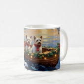 Mug Bichon Frise Christmas Boat Holiday (Devant droit)