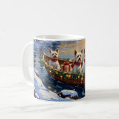 Mug Bichon Frise Christmas Boat Holiday (Devant gauche)