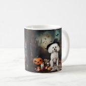 Mug Bichon Frise Citrouilles Halloween effrayant (Devant droit)