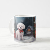 Mug Bichon Frise Dog à Noël de neige (Devant gauche)