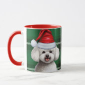 Mug Bichon Frise Dog et Green Holiday Plaid (Gauche)
