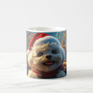 Mug Bichon Frise Dog Roller Dessous de verre Noël