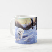 Mug Bichon Frise Laisser neiger Noël (Devant gauche)