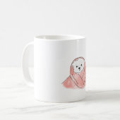 Mug Bichon Frise mignon enveloppé dans une couverture (Devant gauche)