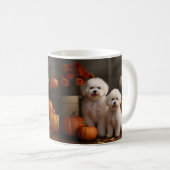 Mug Bichon Frise Puppy Automne Citrouille délice (Devant droit)