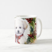 Mug Bichon Frise Wreath Festive Pup (Devant droit)