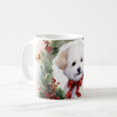 Mug Bichon Frise Wreath Festive Pup (Devant gauche)