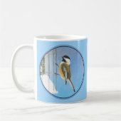 Mug Bickadee sur la peinture d'alimentation - Oiseaux (Gauche)
