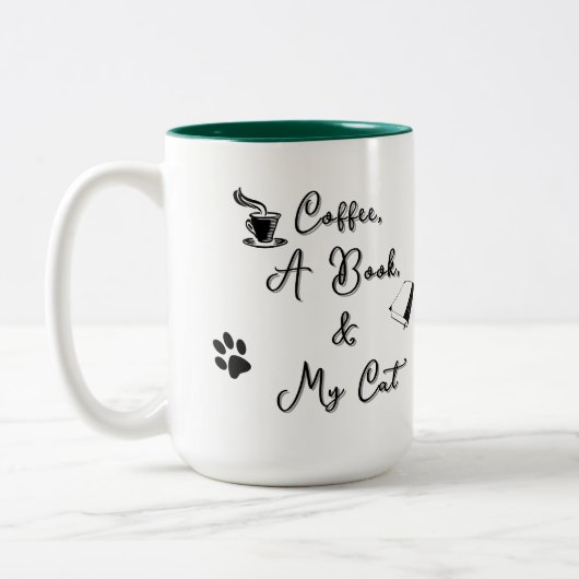Mug bicolore 15 oz (vert foncé) (Gauche)